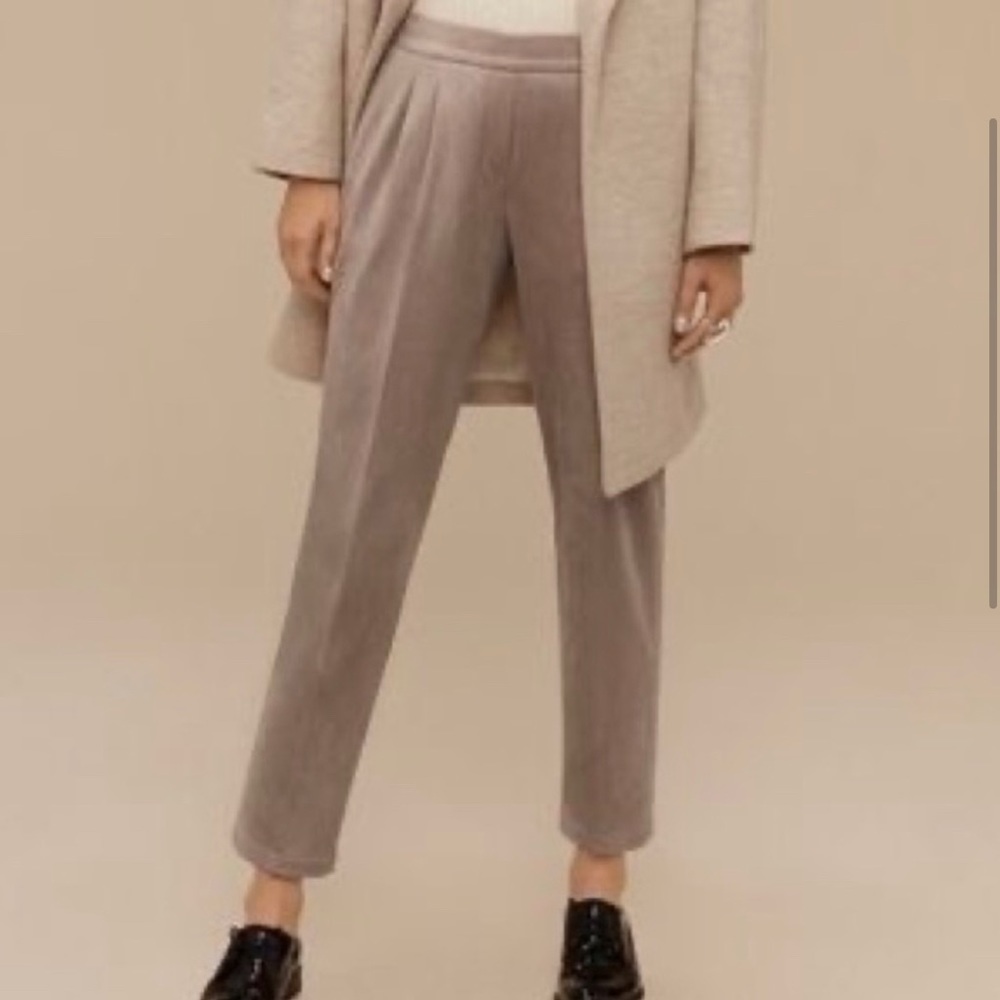 Aritzia Babaton Cohen Tan Suede Pants